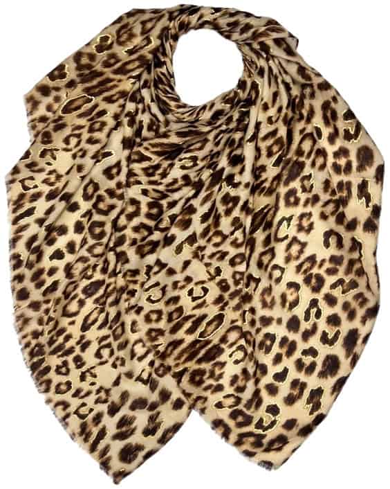 Leopard-tørklæde-brunt-kvadratisk