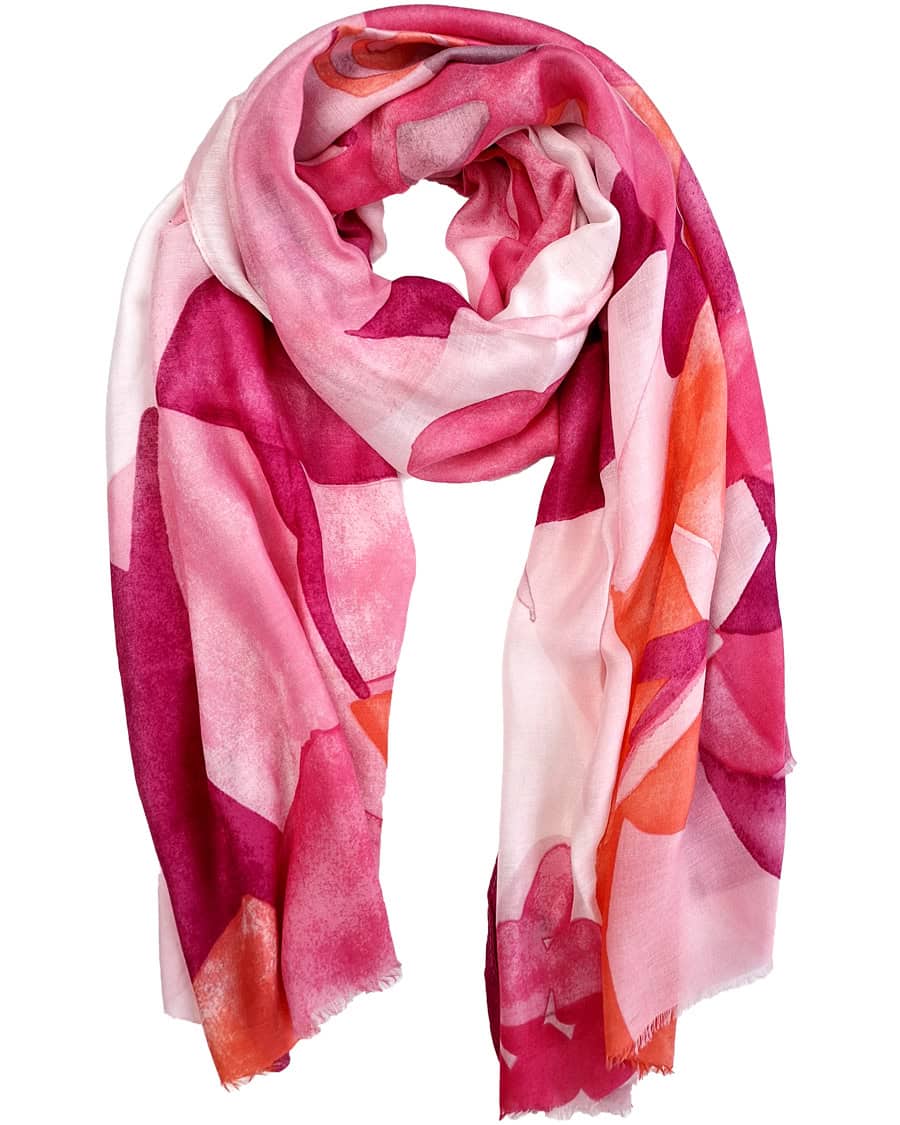 Pink mønstret tørklæde