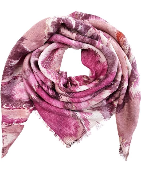 Pink-tørklæde-kvadratisk