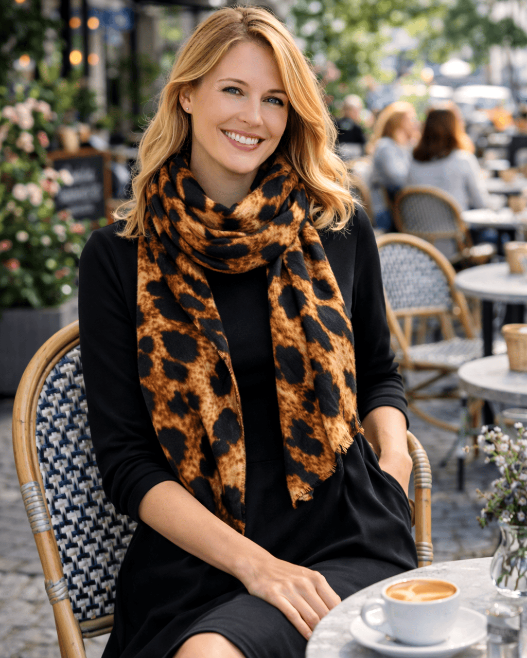 Kvinde-med-leopard-tørklæde